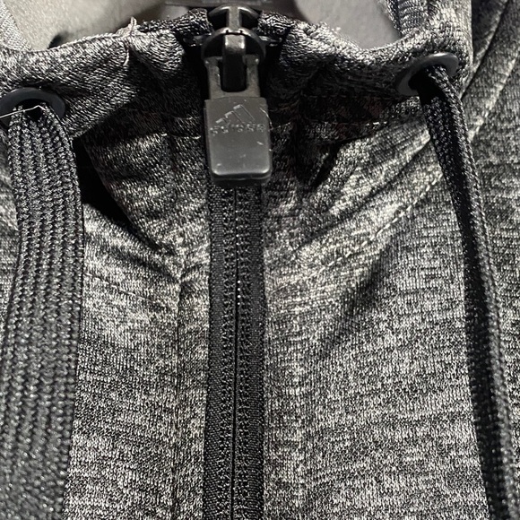 Adidas ClimaWarm Full-Zip Hoodie Men’s Large Gray Athletic 3-Stripes Sportswear - Picture 5 of 12